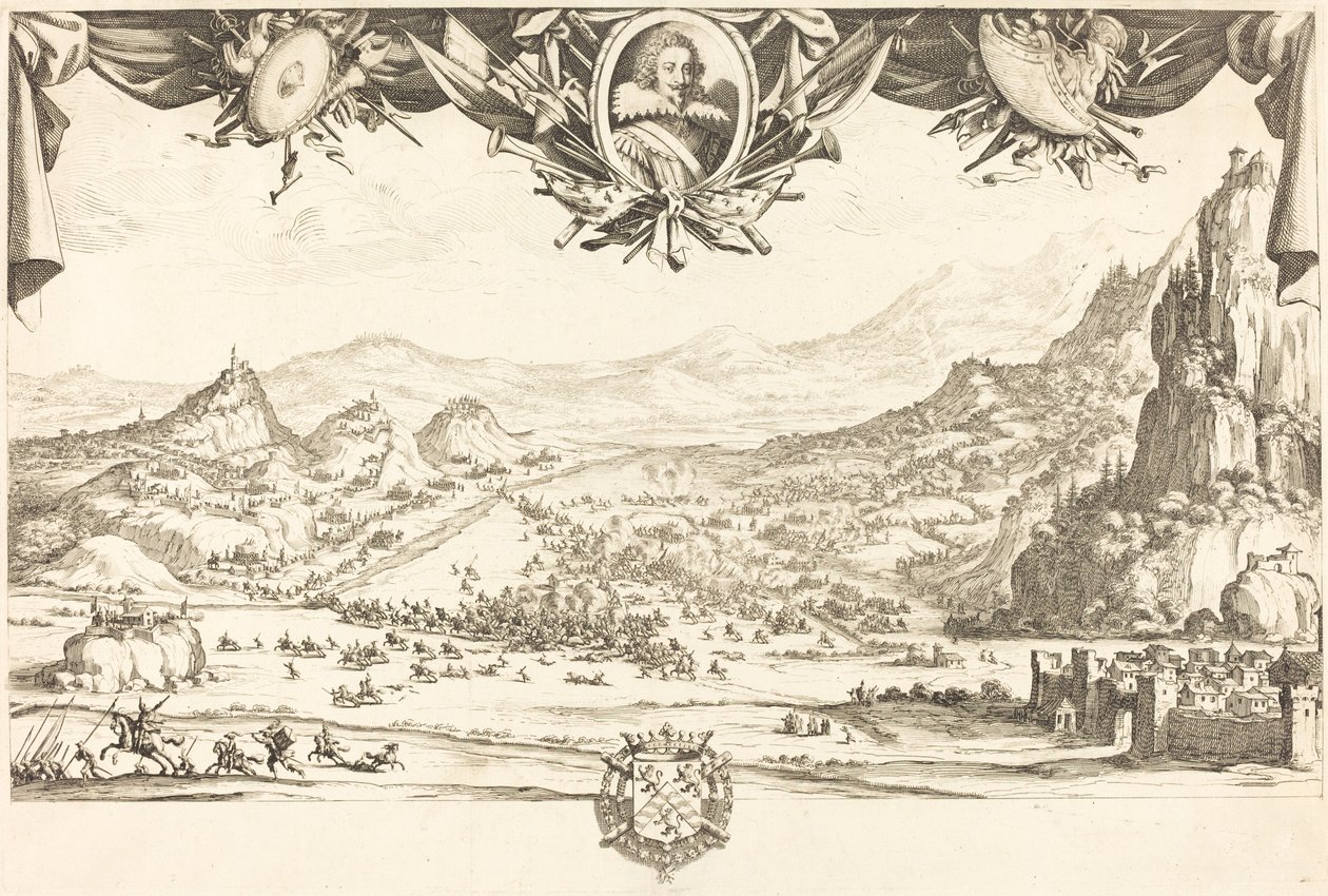 Az aviglianai csata 1631-ben vagy azt követően. alkotó: Jacques Callot