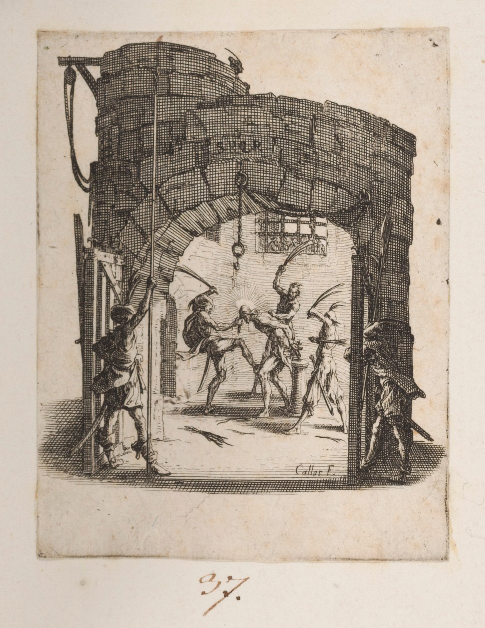 A fenyők koronázása, sz. 8/11 a La Petite Passionból alkotó: Jacques Callot