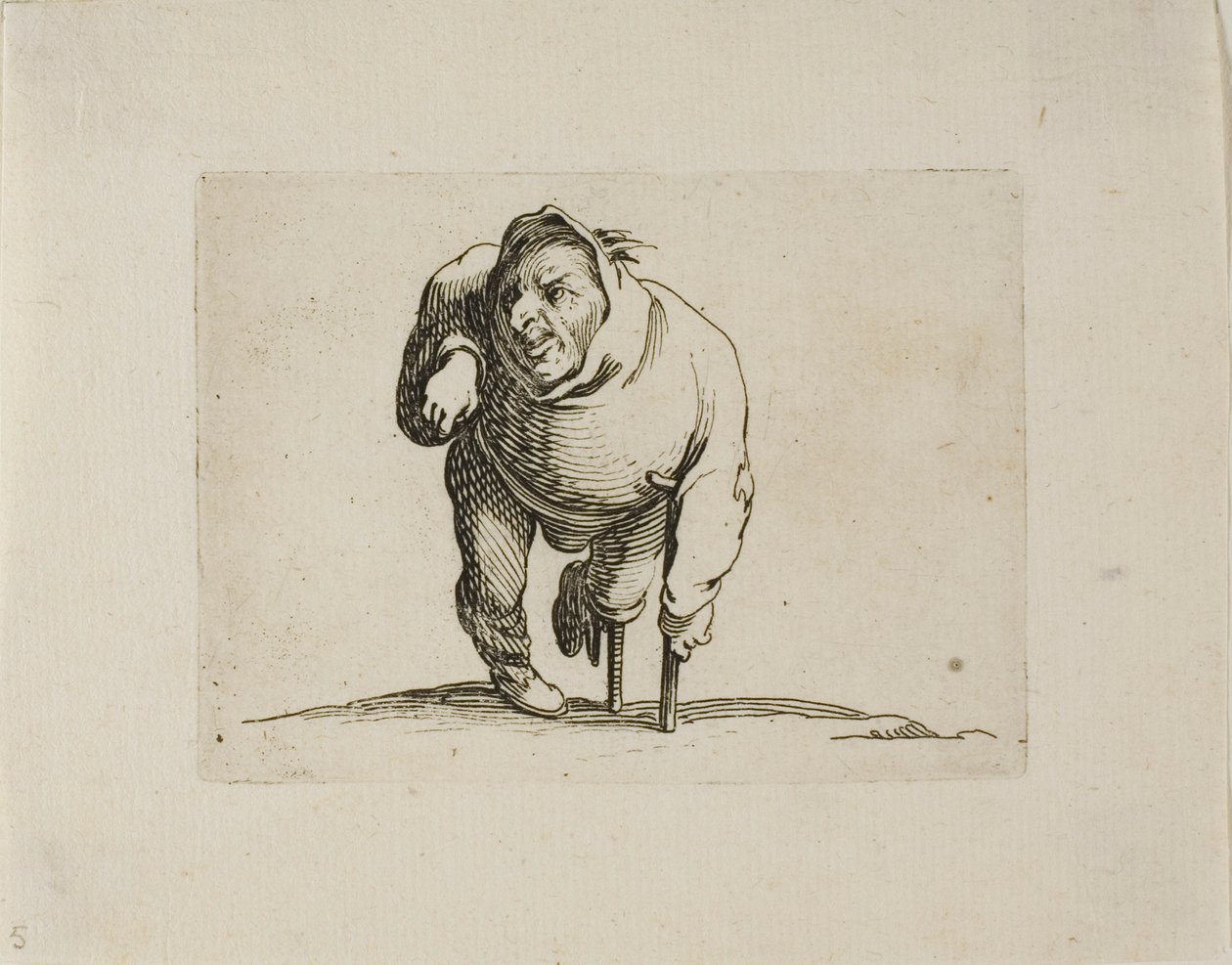 A nyomorék mankóval és fa lábbal, a Varie Figure Gobbitól alkotó: Jacques Callot