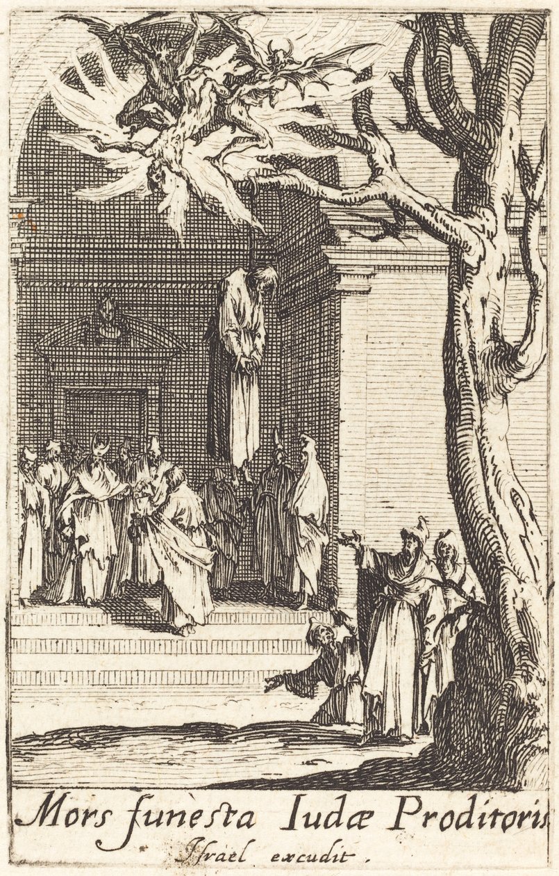 Júdás halála, c. 16341635. alkotó: Jacques Callot