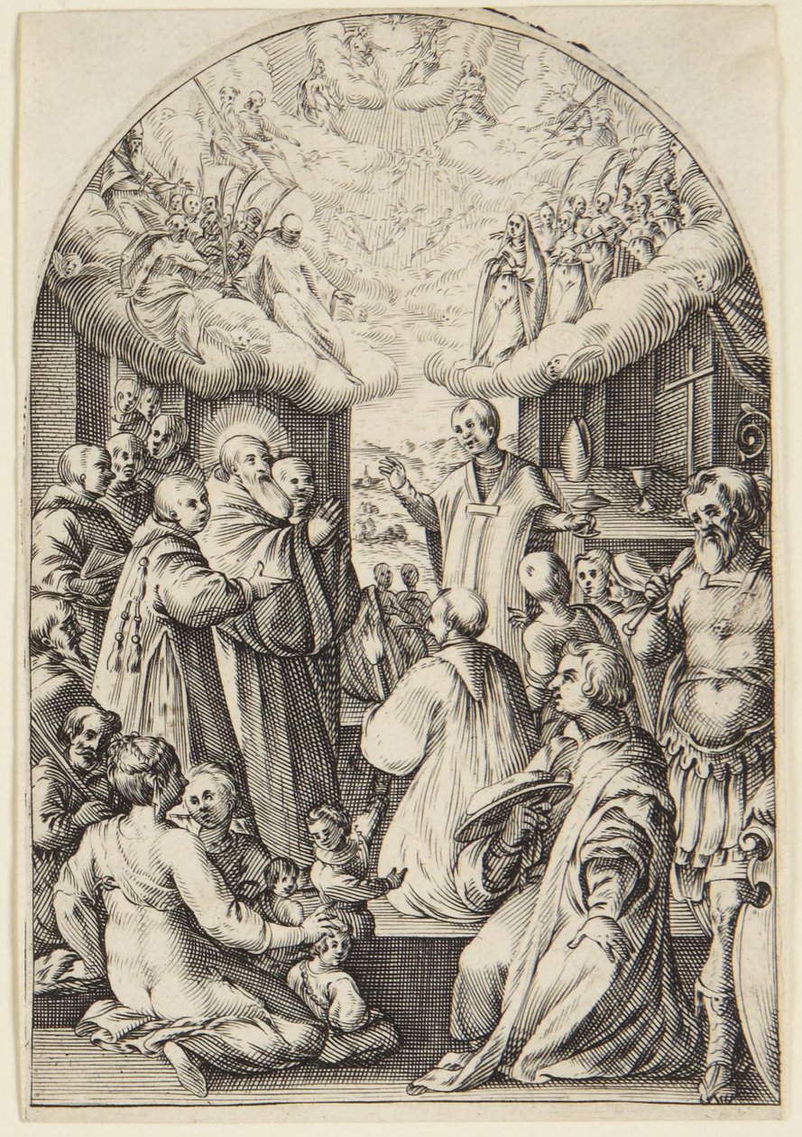 Szent Benedek halála alkotó: Jacques Callot