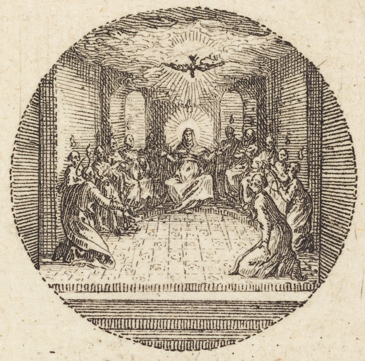 A szent galamb leszállása, c. 1631. alkotó: Jacques Callot