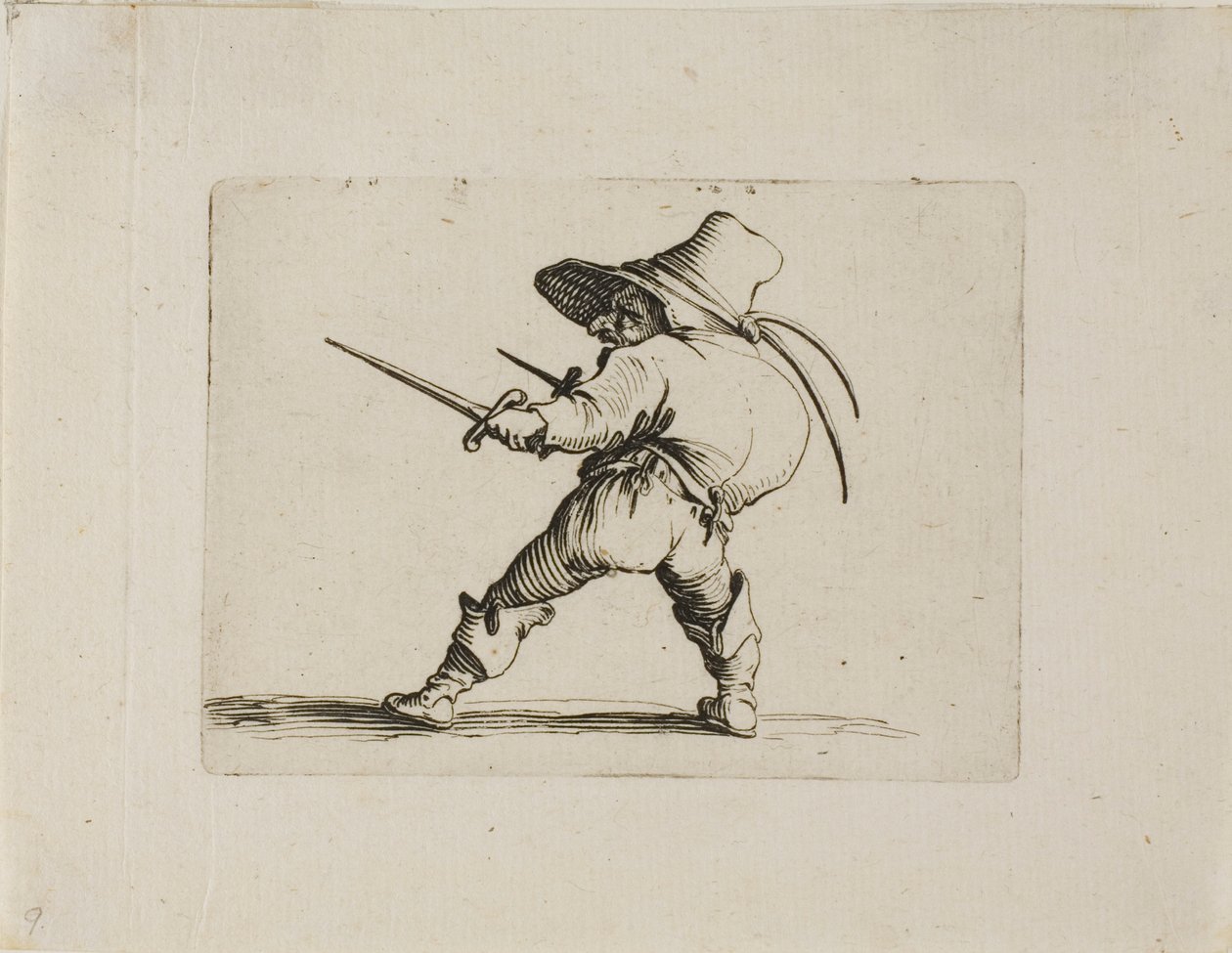 A párbajozó karddal és tőrrel, a Varie Figure Gobbitól alkotó: Jacques Callot