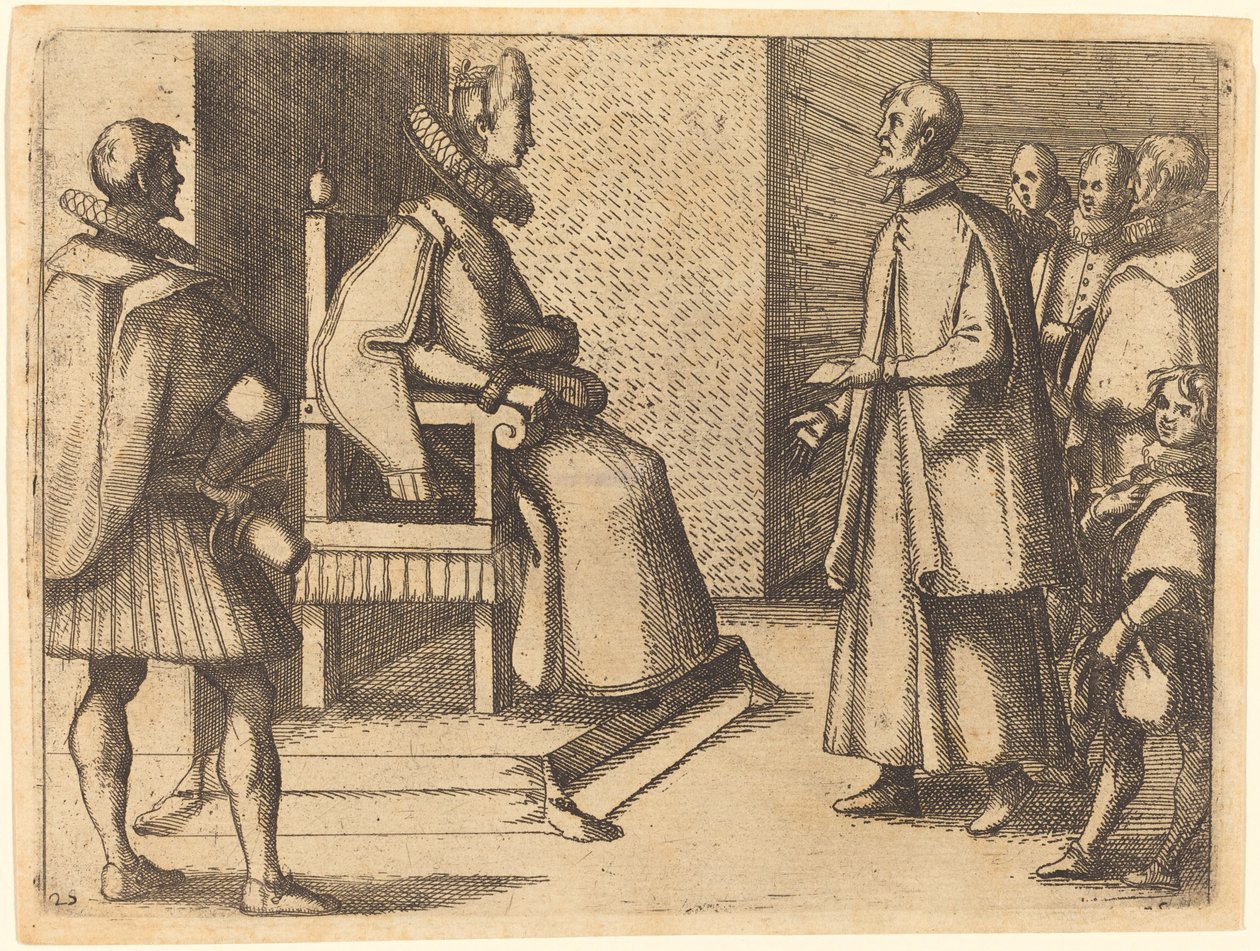 Toszkána követe köszönetet mond a királynőnek alkotó: Jacques Callot