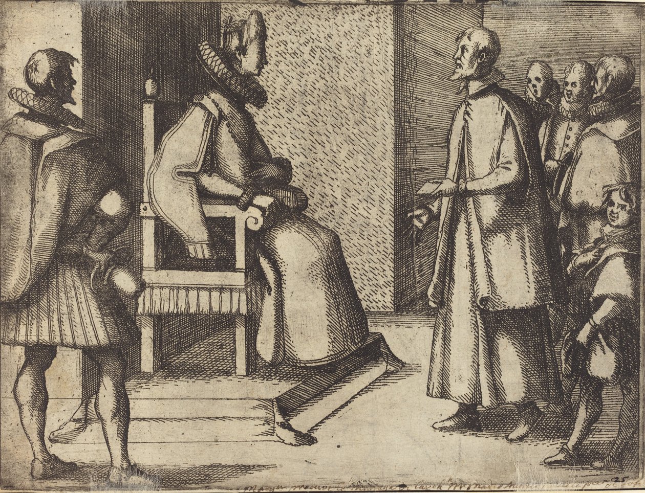 Toszkána követe köszönetet mond a királynőnek [verso] alkotó: Jacques Callot