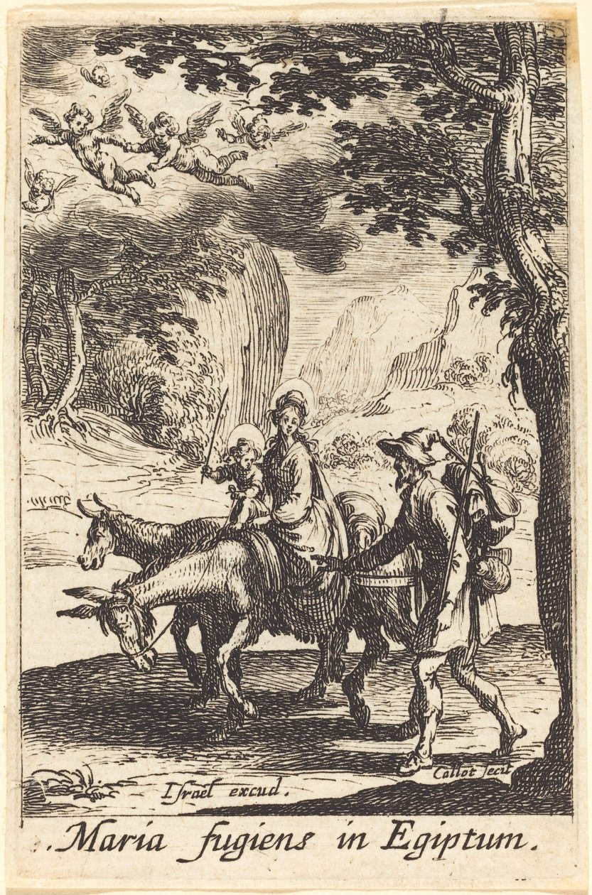 Repülés Egyiptomba, 1630-ban vagy azt követően. alkotó: Jacques Callot