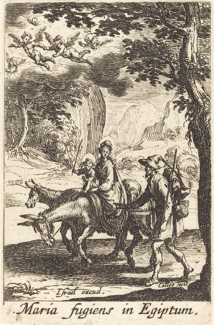Repülés Egyiptomba, 1630-ban vagy azt követően. alkotó: Jacques Callot