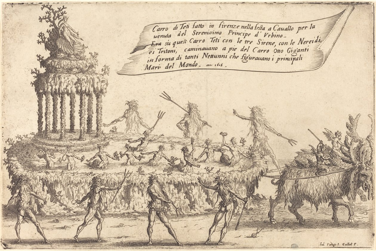 Thetis úszója alkotó: Jacques Callot