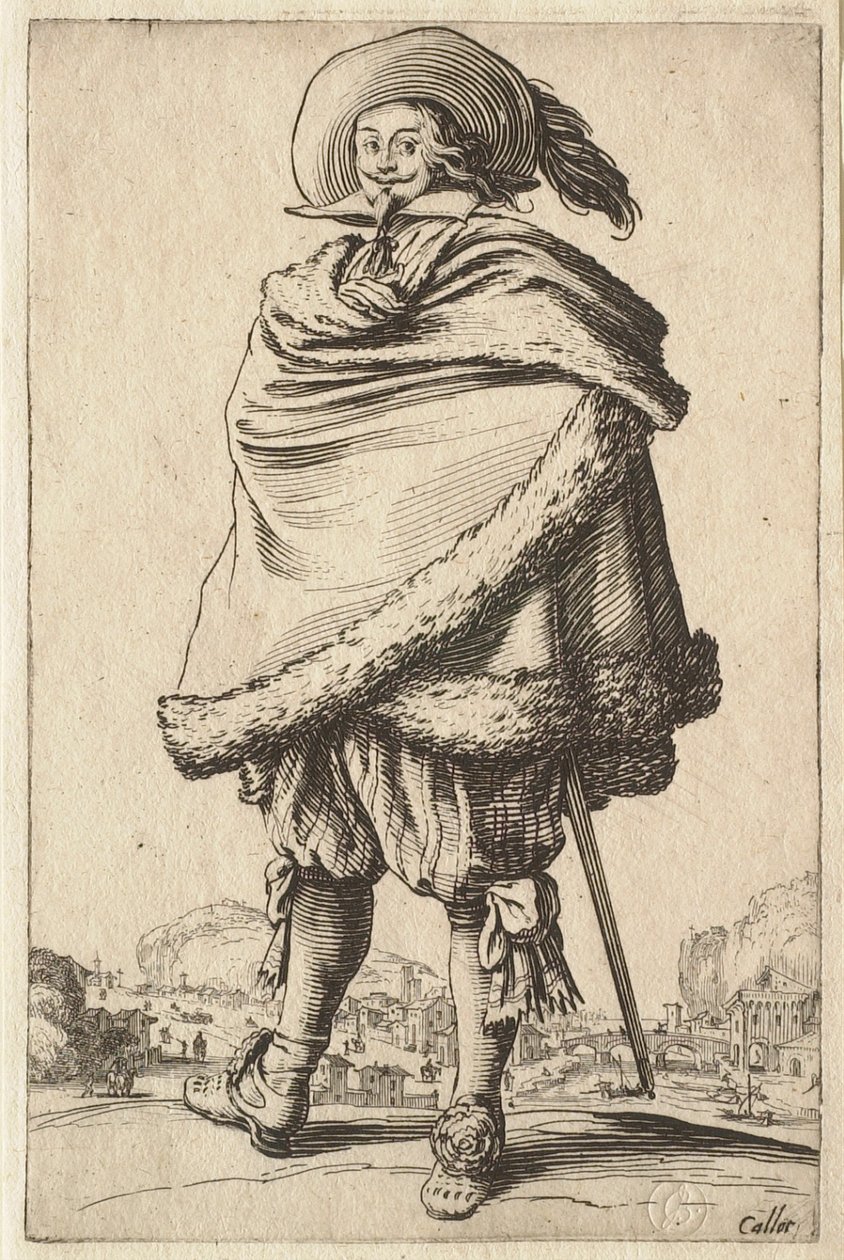 A prémmel szegélyezett kabátjába burkolózó úr alkotó: Jacques Callot
