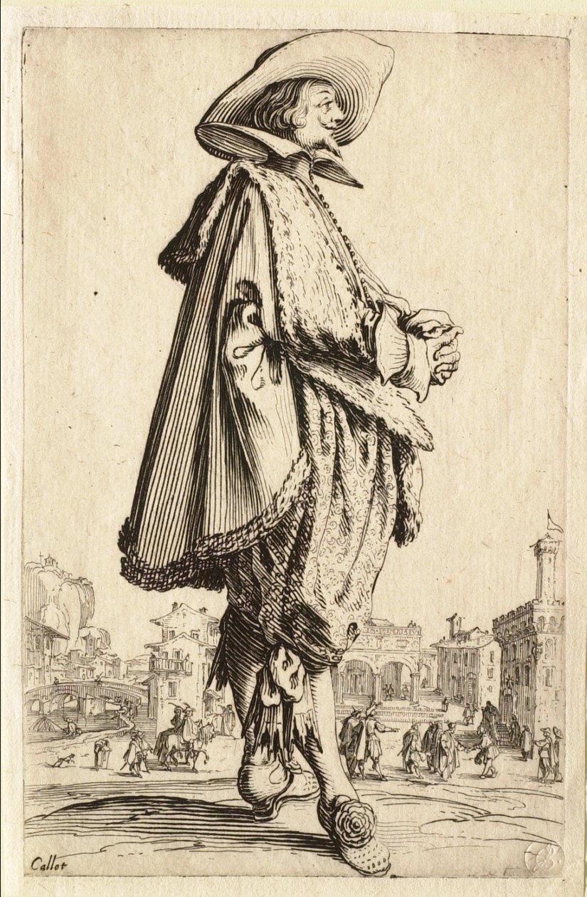 Az úr összekulcsolt kézzel alkotó: Jacques Callot