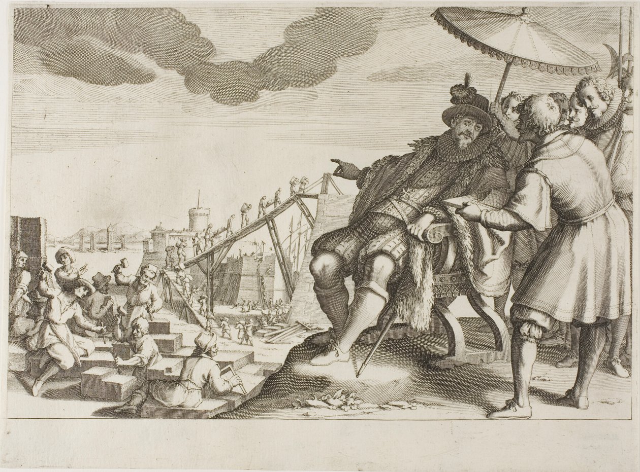 A nagyherceg megerősíti Livorno kikötőjét, Ferdinando I de’ Medici életéből alkotó: Jacques Callot