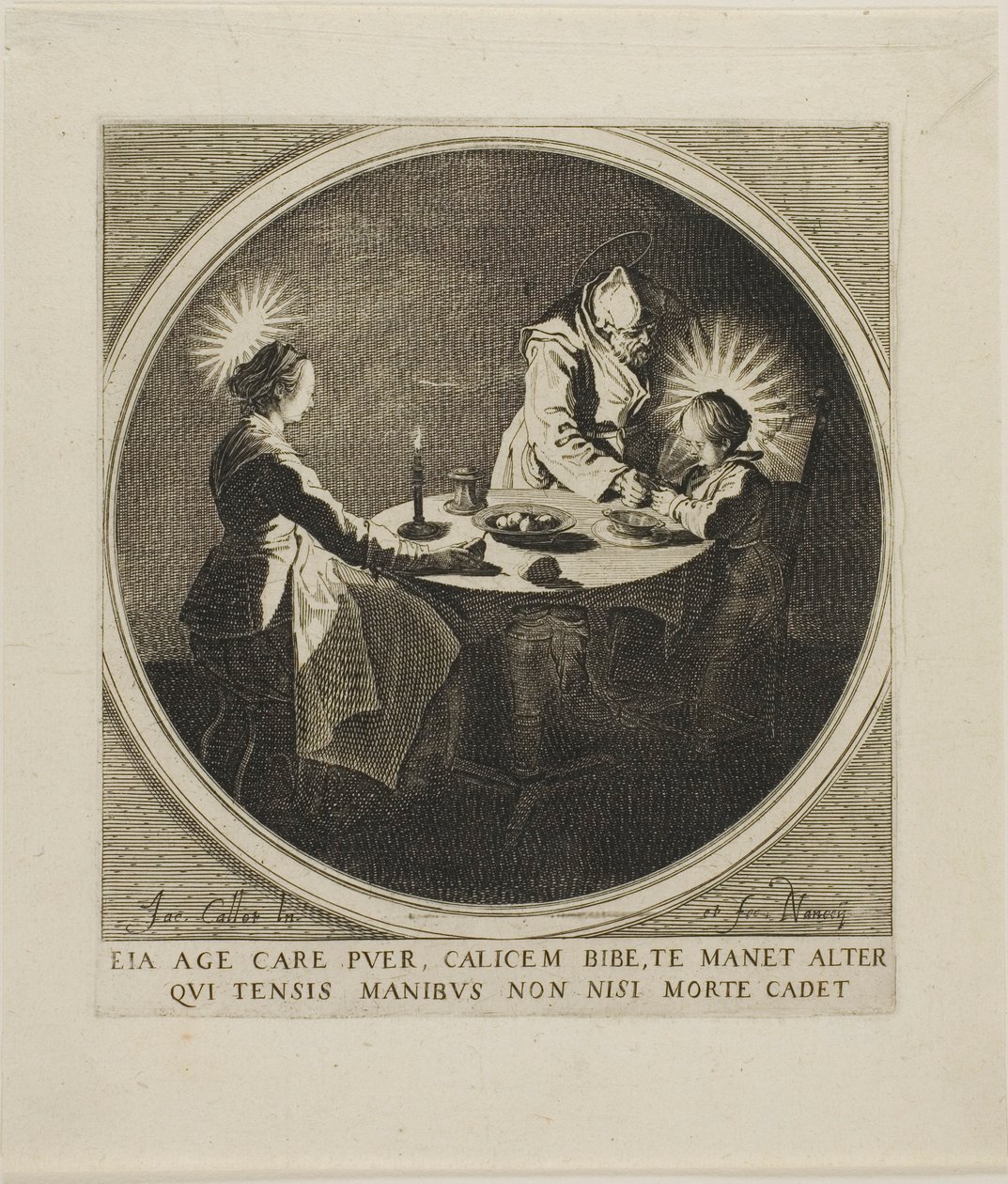 A Szent Család az asztalnál alkotó: Jacques Callot
