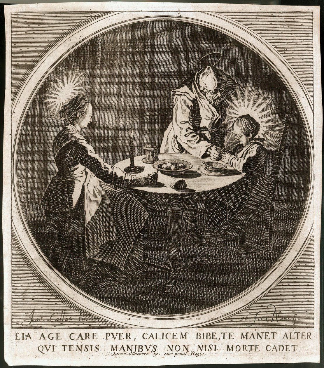 A Szent Család az asztalnál ... (metszet) alkotó: Jacques Callot