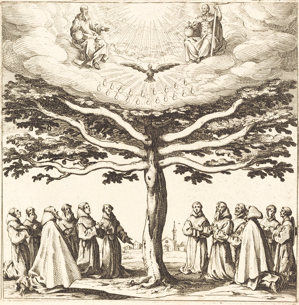 A ferencesek által imádott Szentháromság az élet fáján alkotó: Jacques Callot