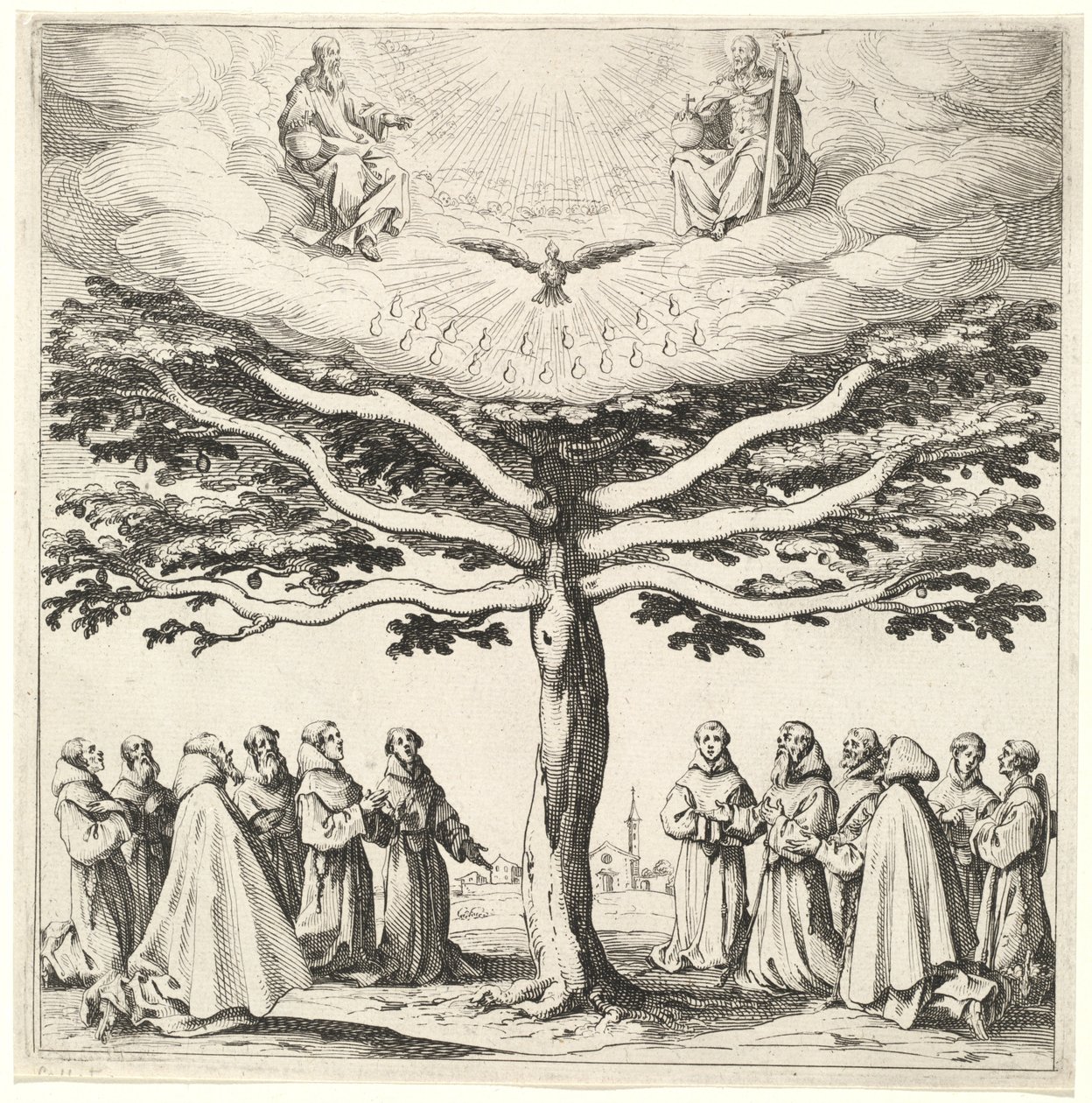 A ferencesek által imádott Szentháromság az élet fáján alkotó: Jacques Callot