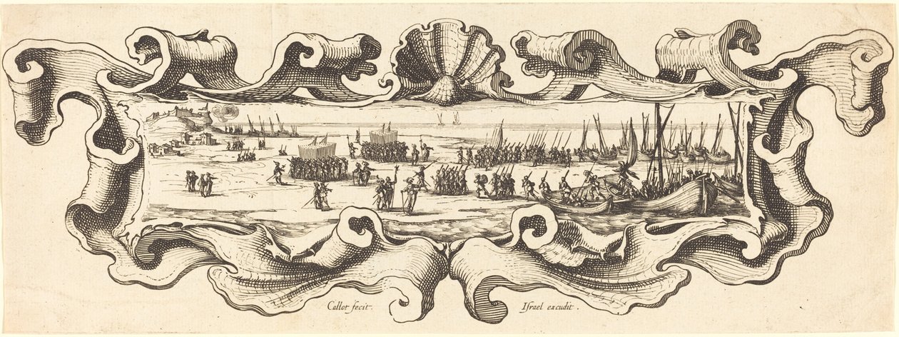 A csapatok partraszállása, valószínűleg 16281631. alkotó: Jacques Callot
