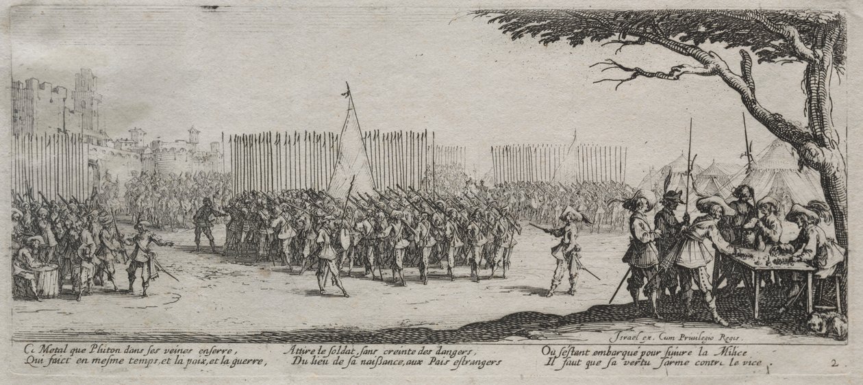 A háború nagy nyomorúságai: a csapatok besorolása alkotó: Jacques Callot
