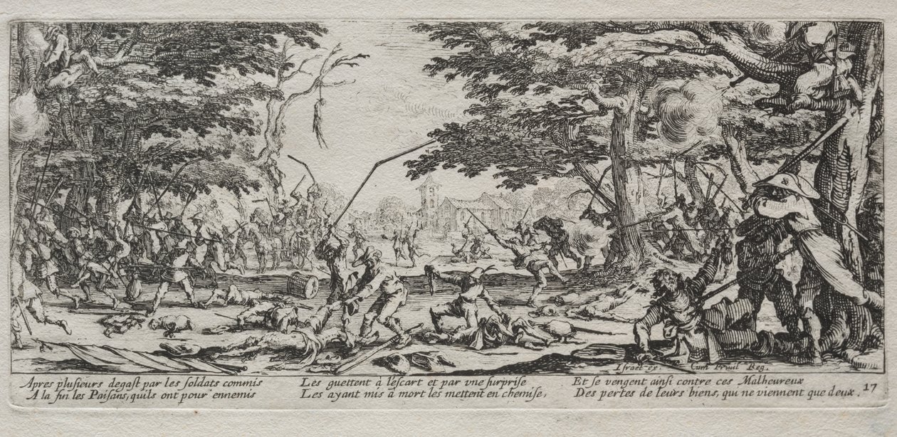 A háború nagy nyomorúságai: Parasztbosszú alkotó: Jacques Callot