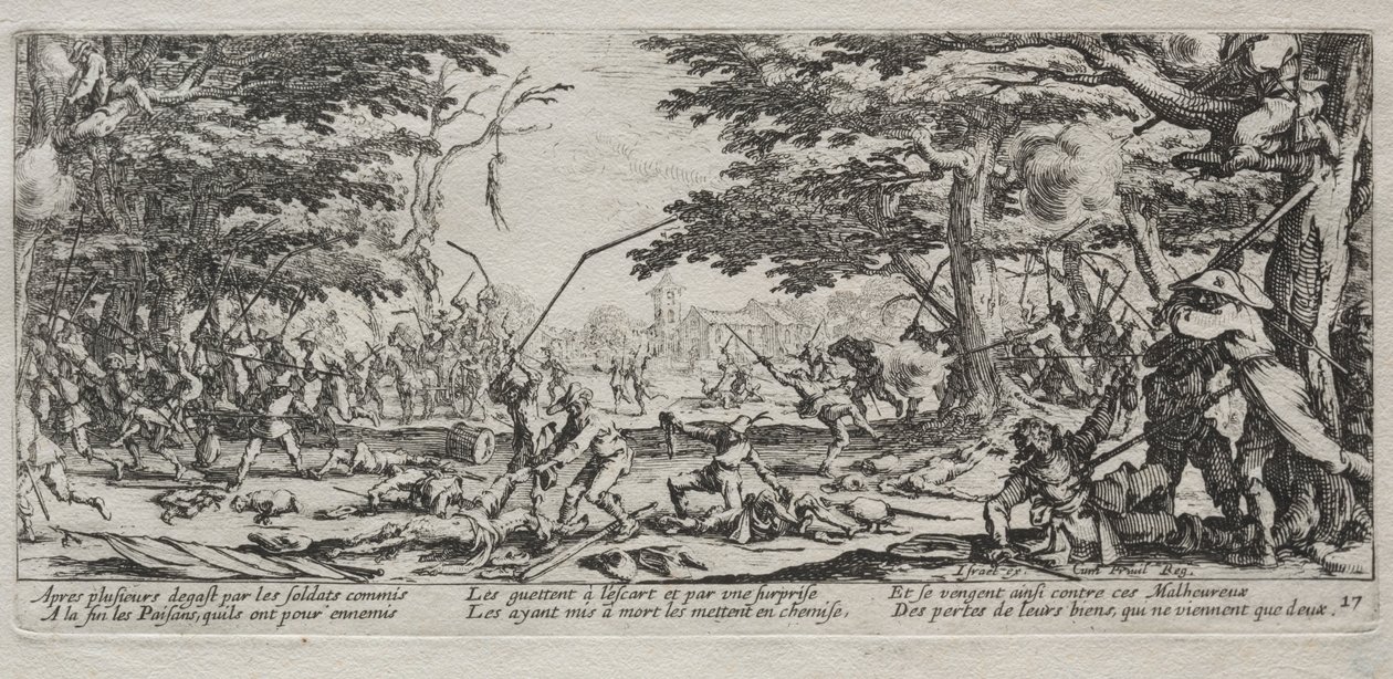 A háború nagy nyomorúságai: Parasztok bosszúja, 1633. alkotó: Jacques Callot