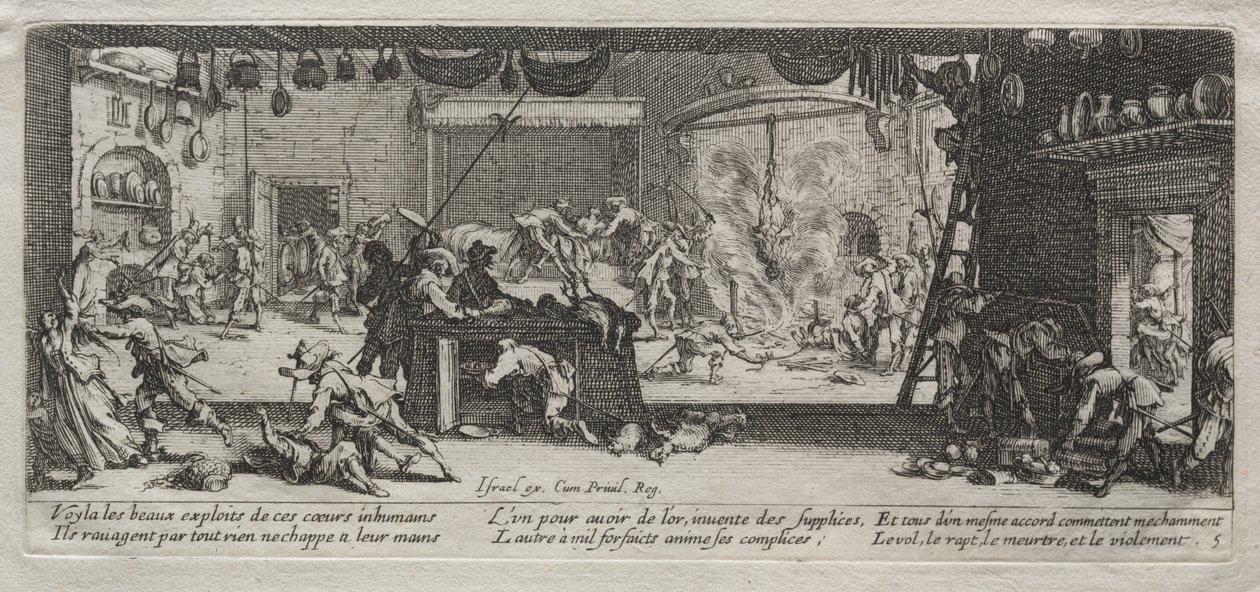 A háború nagy nyomorúságai: fosztogatás alkotó: Jacques Callot