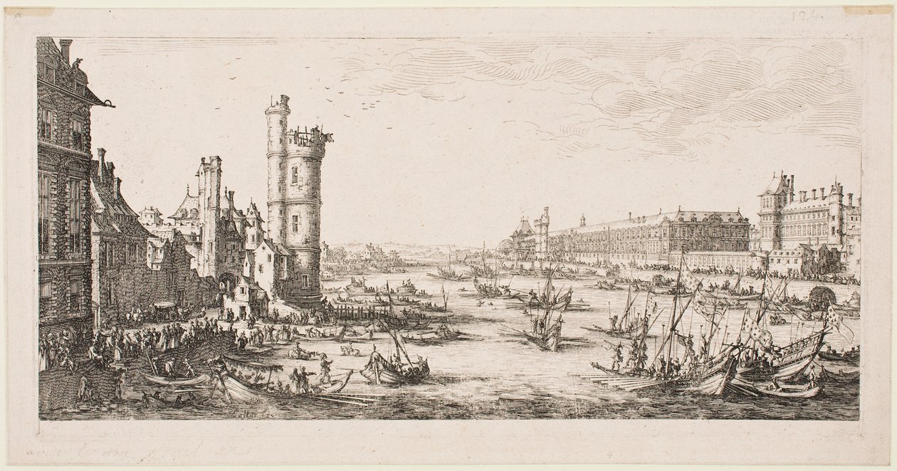 Párizs nagy látképei: kilátás a Louvre-ra alkotó: Jacques Callot