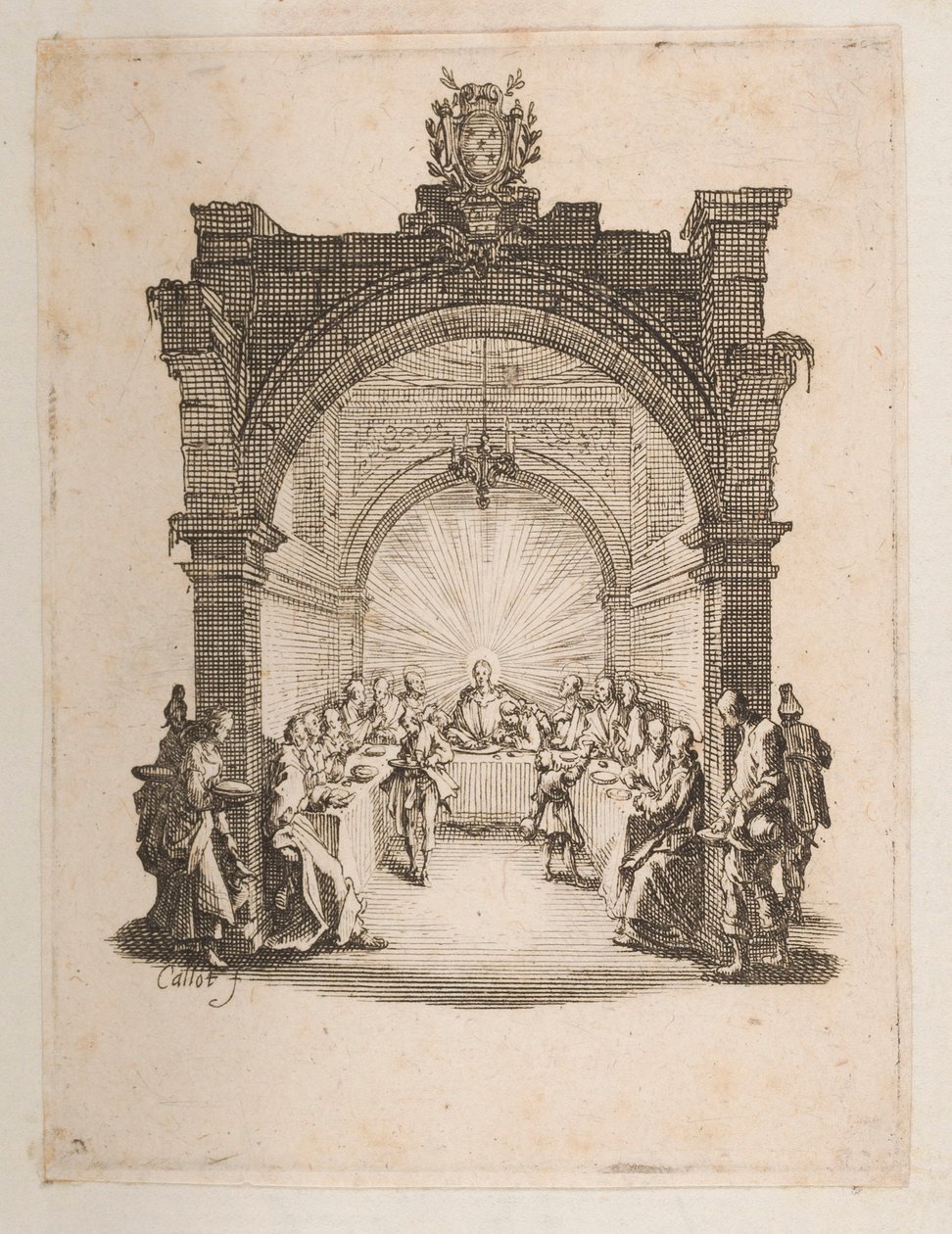 Az utolsó vacsora, sz. 2/11 a La Petite Passionból alkotó: Jacques Callot