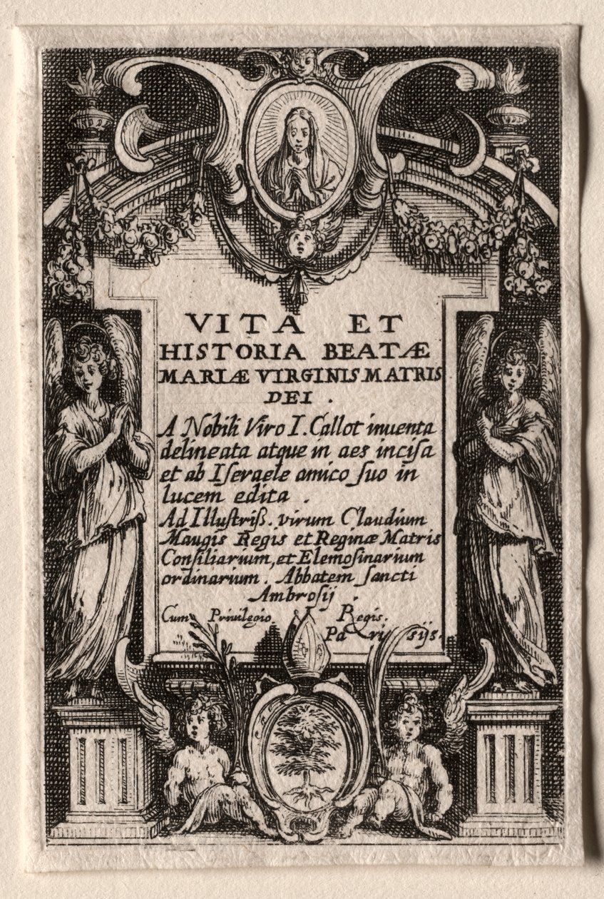 A Szűz élete: Frontispiece alkotó: Jacques Callot