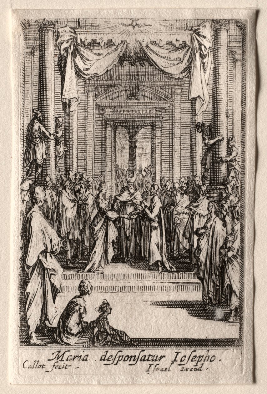 A Szűz élete: A Szűzanya házassága. alkotó: Jacques Callot