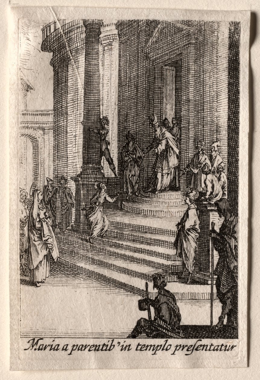 A Szűz élete: A Szűzanya bemutatása a templomban alkotó: Jacques Callot
