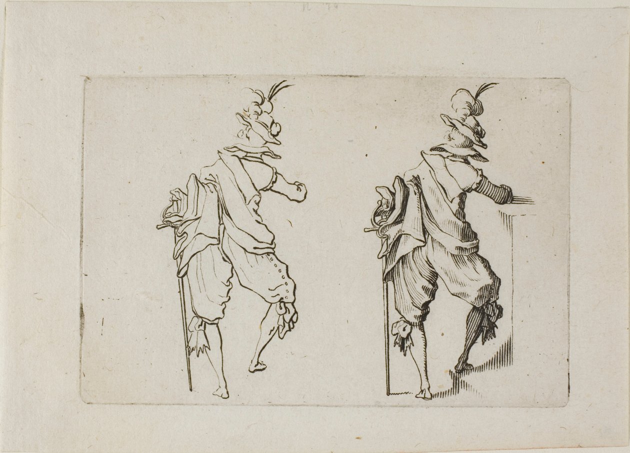 Az ember hátulról egy nagy karddal, A szeszélyekből alkotó: Jacques Callot