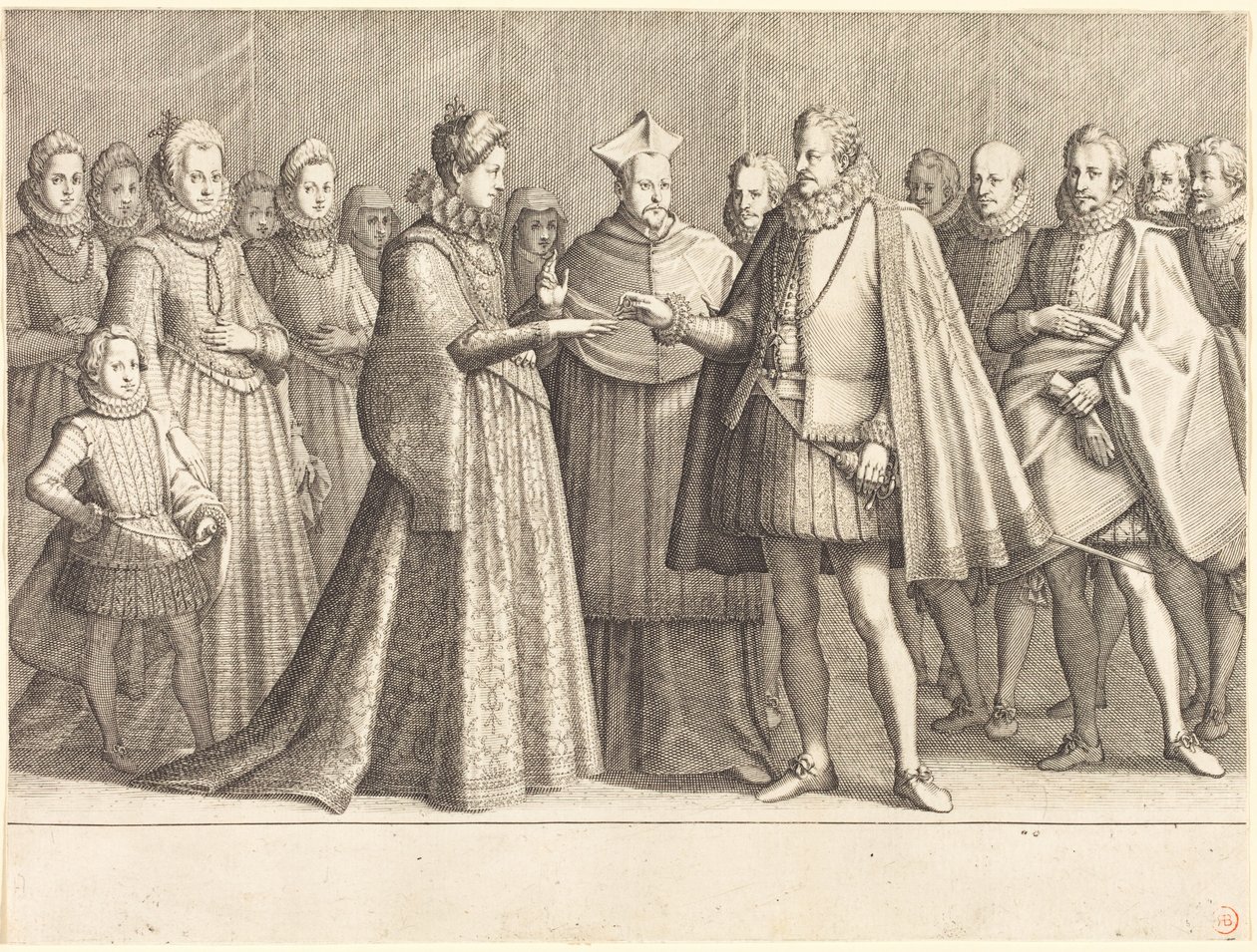 Ferdinánd és Lotaringiai Krisztina házassága alkotó: Jacques Callot