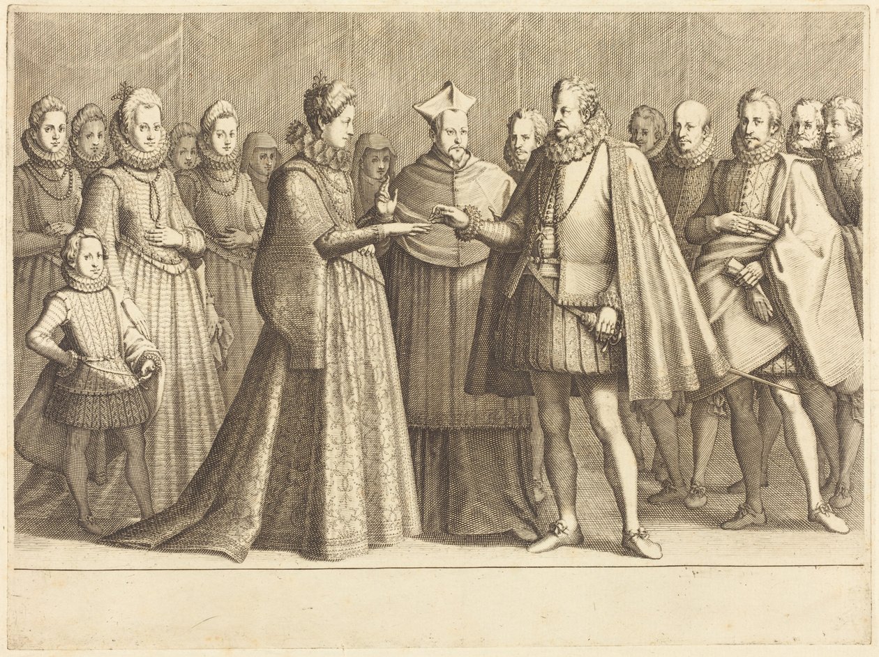 Ferdinando és Lotaringiai Krisztina házassága alkotó: Jacques Callot