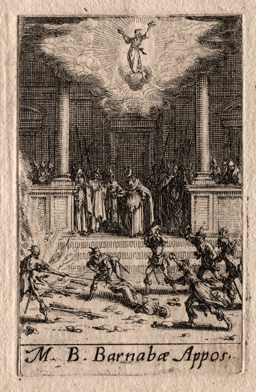 Az apostolok vértanúsága: Szent Barnabás alkotó: Jacques Callot