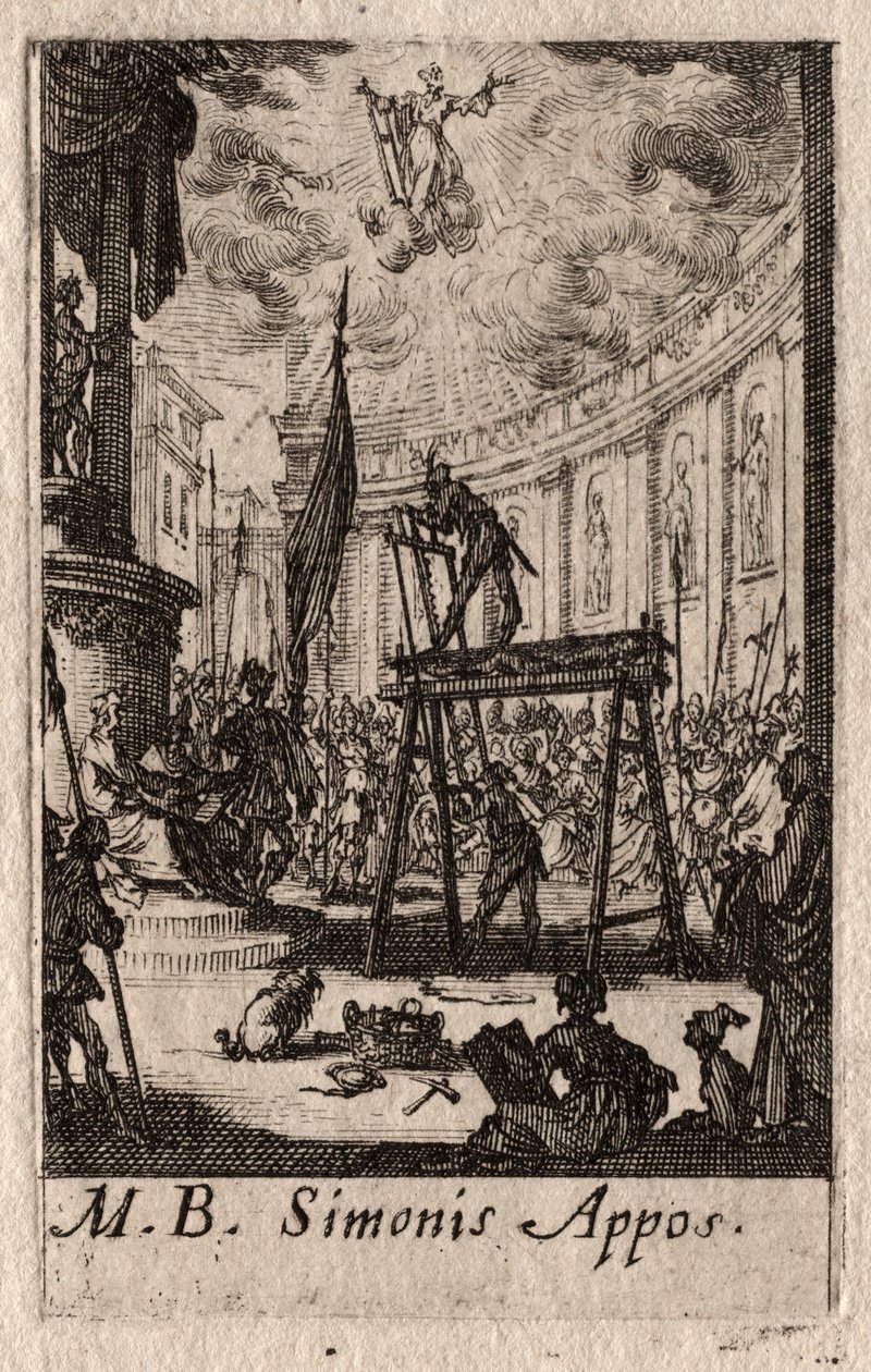 Az apostolok vértanúsága: Szent Simon. alkotó: Jacques Callot