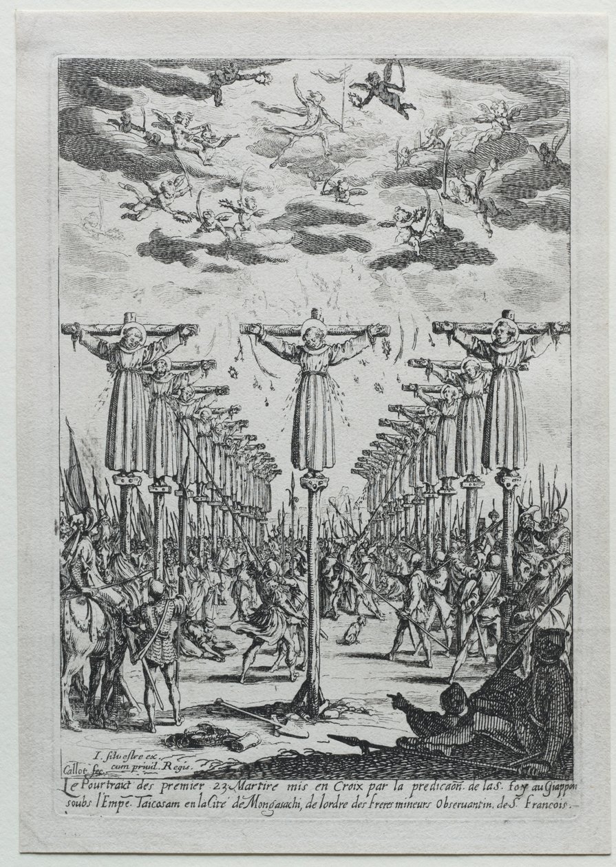 Japán mártírjai. alkotó: Jacques Callot