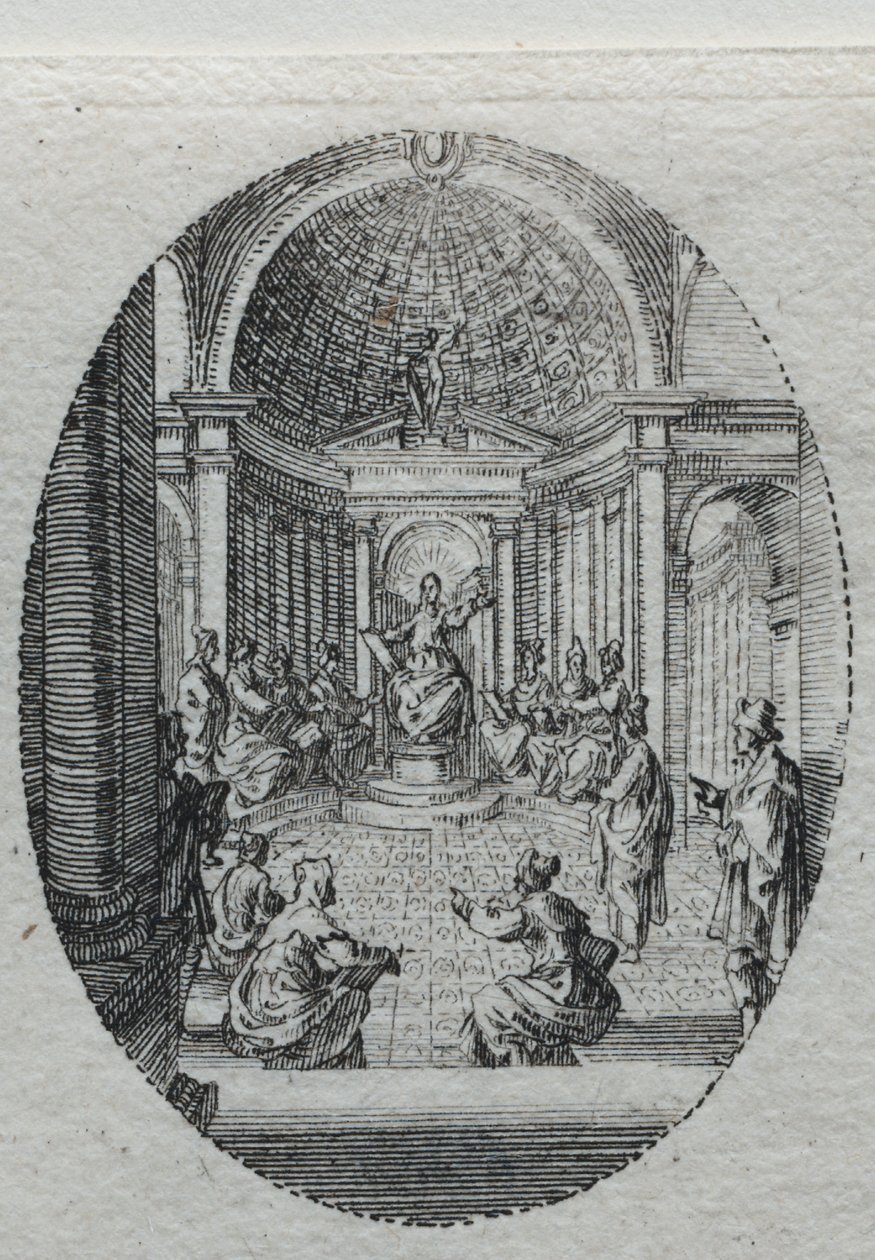 A szenvedés titkai: Krisztus vitázik az orvosokkal alkotó: Jacques Callot