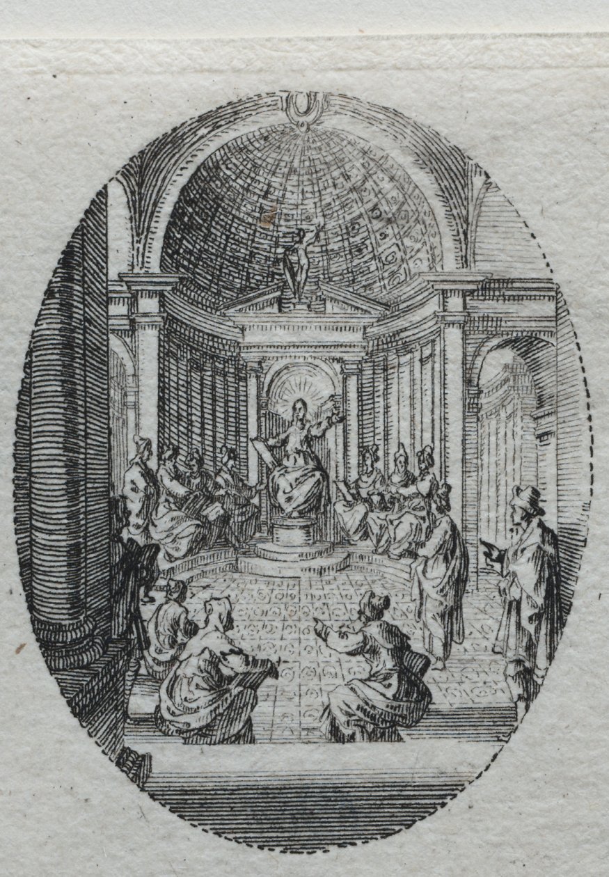 A szenvedés titkai: Krisztus vitázik az orvosokkal. alkotó: Jacques Callot