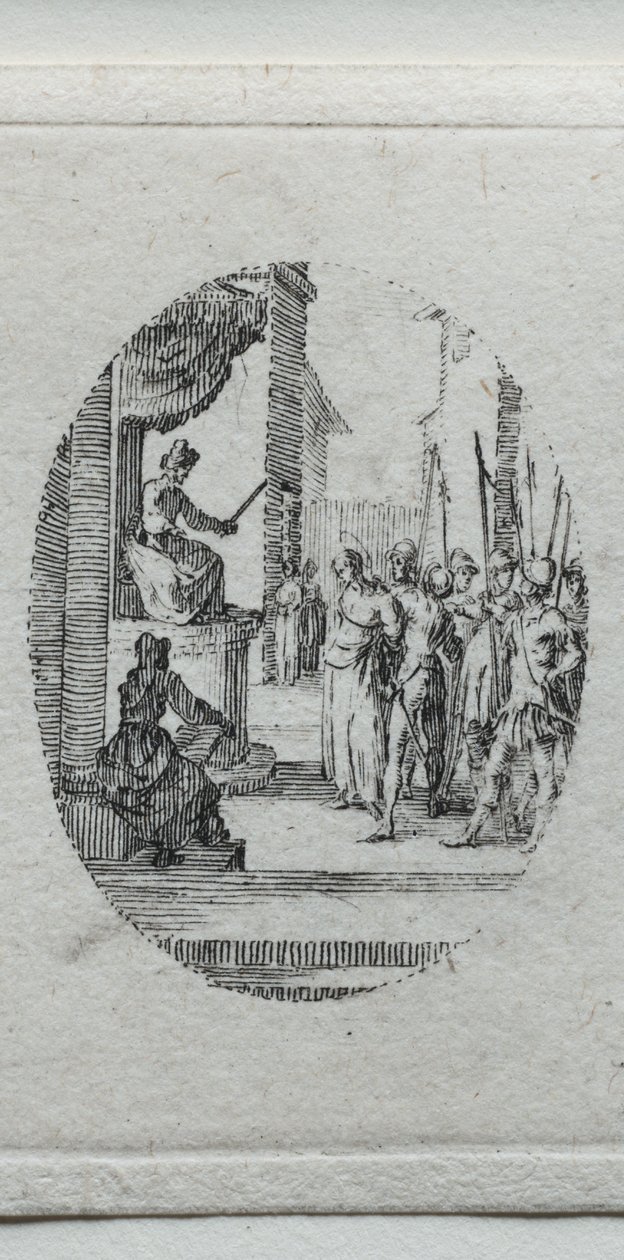 A szenvedés titkai: Krisztus Pilátus előtt. alkotó: Jacques Callot