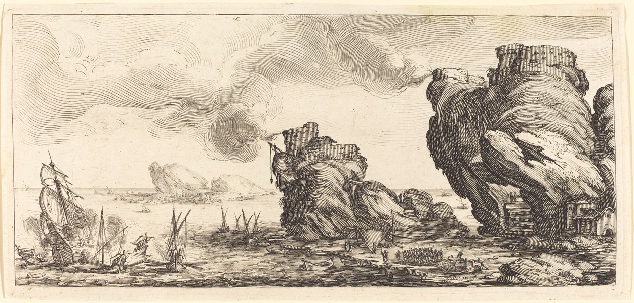A tengeri csata, valószínűleg c. 1630. alkotó: Jacques Callot