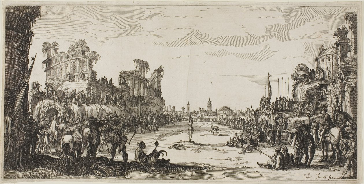 Nyílvesszős megpróbáltatás (Szent Sebestyén) alkotó: Jacques Callot