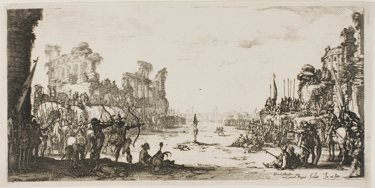 Nyílvesszős megpróbáltatás (Szent Sebestyén) alkotó: Jacques Callot