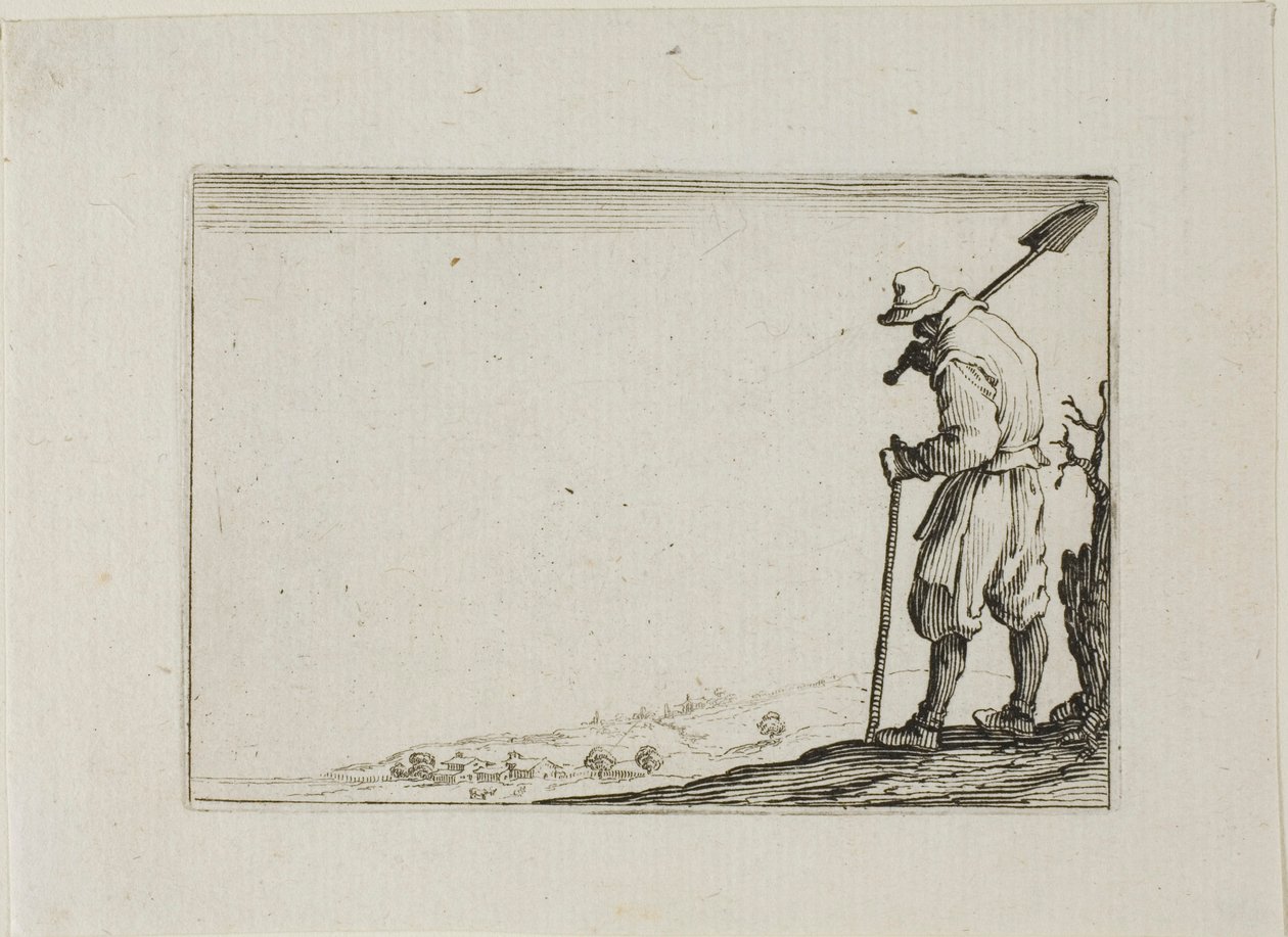 Lapátját a vállán vivő paraszt, A szeszélyekből alkotó: Jacques Callot