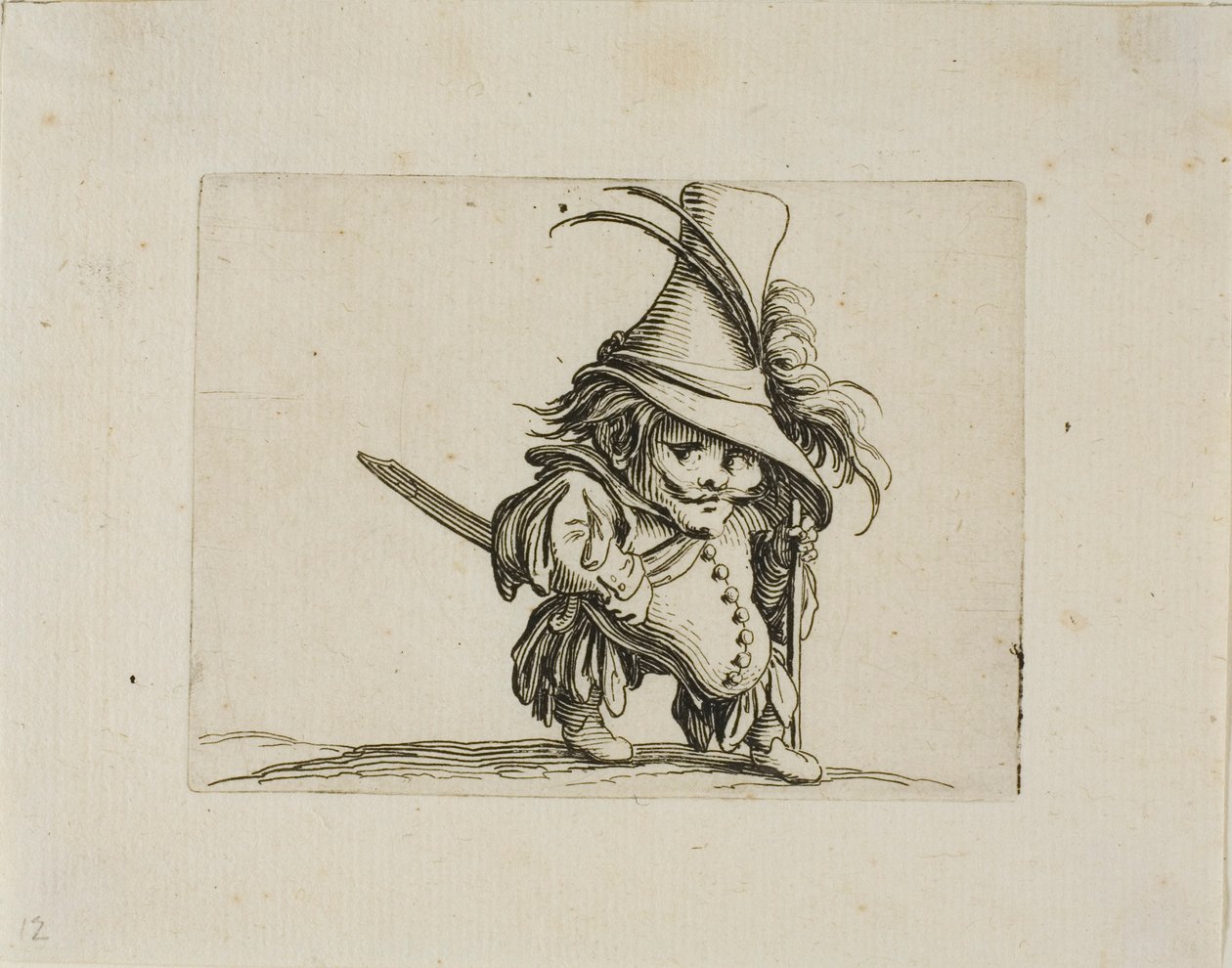 A pocakos férfi magas kalappal, Varie Figure Gobbitól alkotó: Jacques Callot