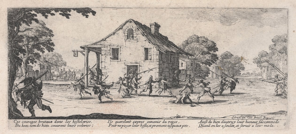 The Raid (La Maraude), a "The Miseries of War"-ból alkotó: Jacques Callot