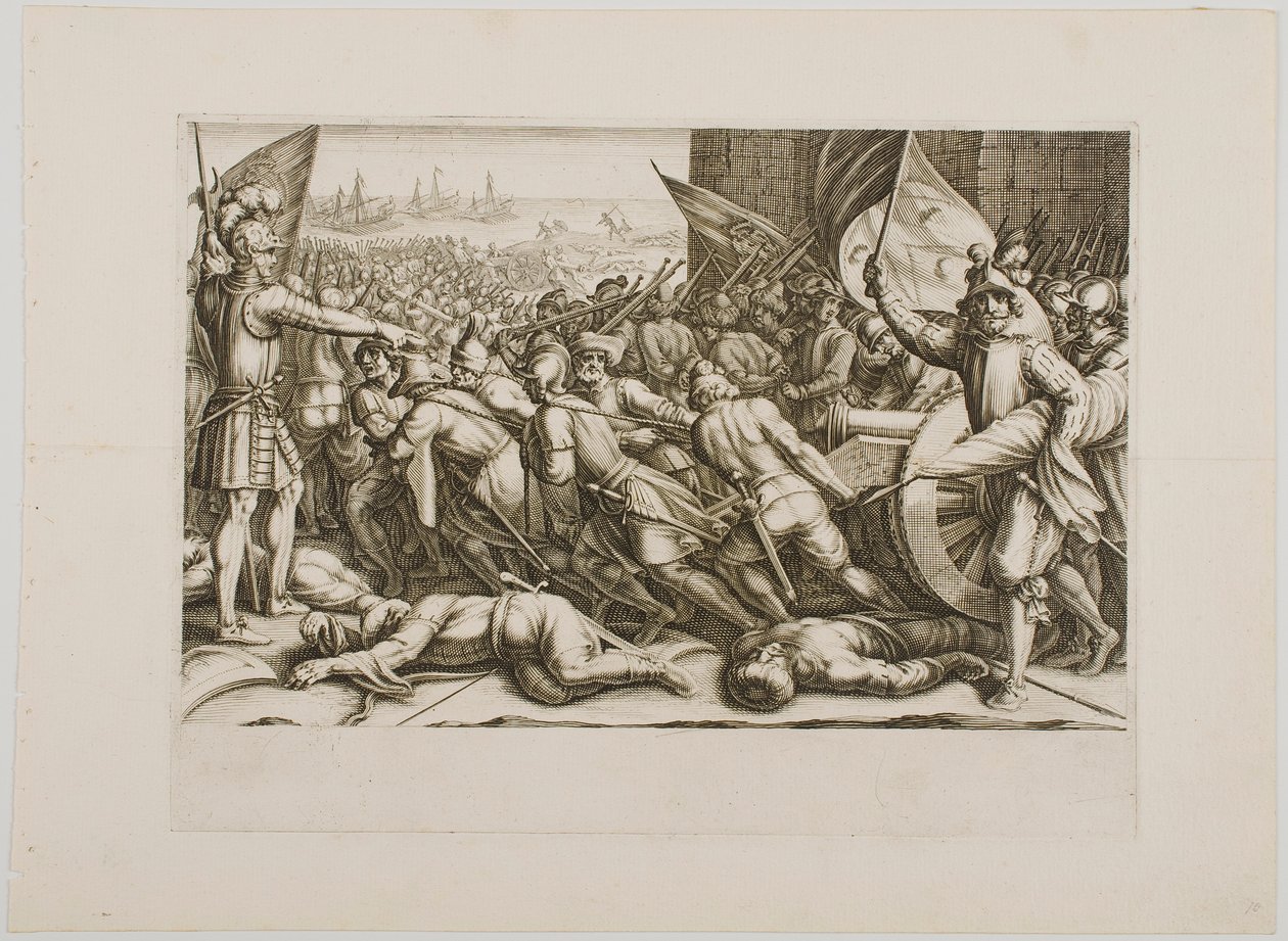 A csapatok újbóli behajózása, „Ferdinando de Medici élete” sorozatból alkotó: Jacques Callot