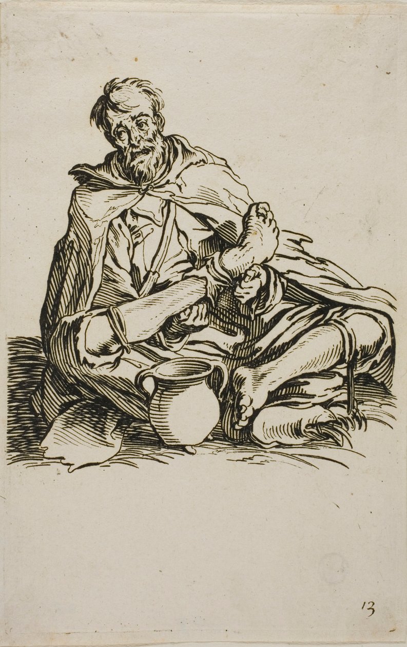 The Sickly One, tizenharmadik tányér a The Beggars-től alkotó: Jacques Callot