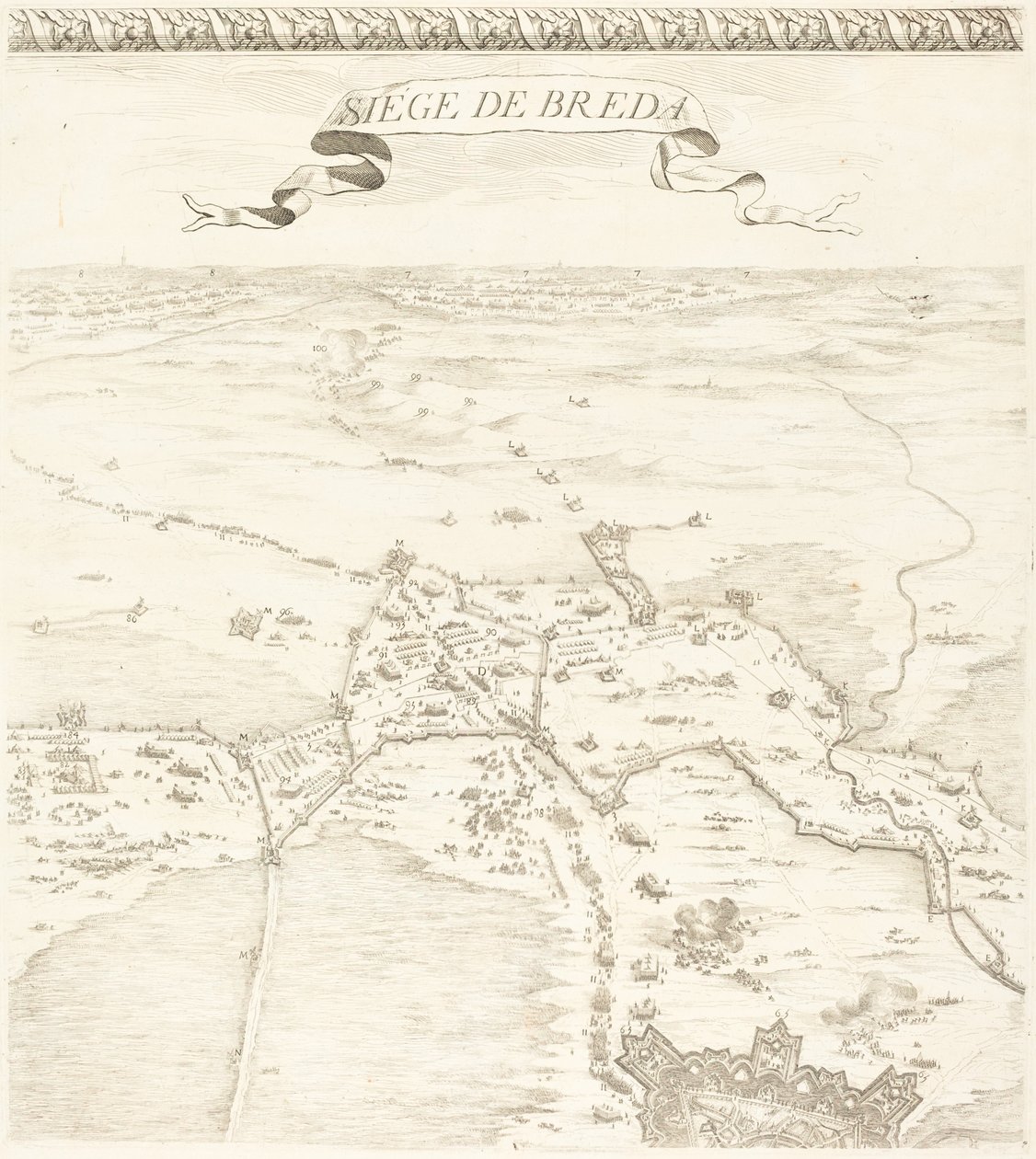 Breda ostroma [6/2. tábla] alkotó: Jacques Callot