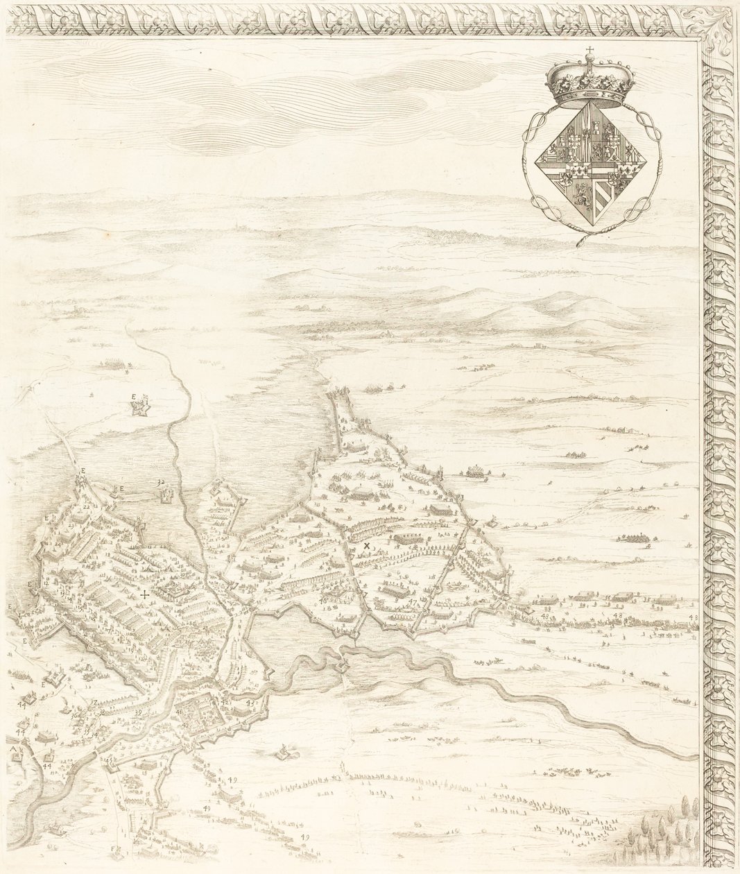 Breda ostroma [6/3. tábla] alkotó: Jacques Callot