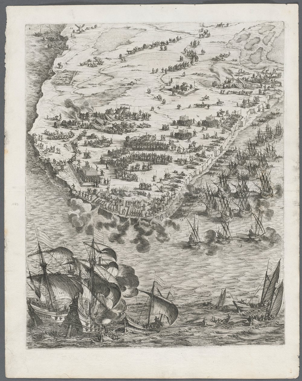 La Rochelle ostroma: 10. tábla, 1628-1630. alkotó: Jacques Callot