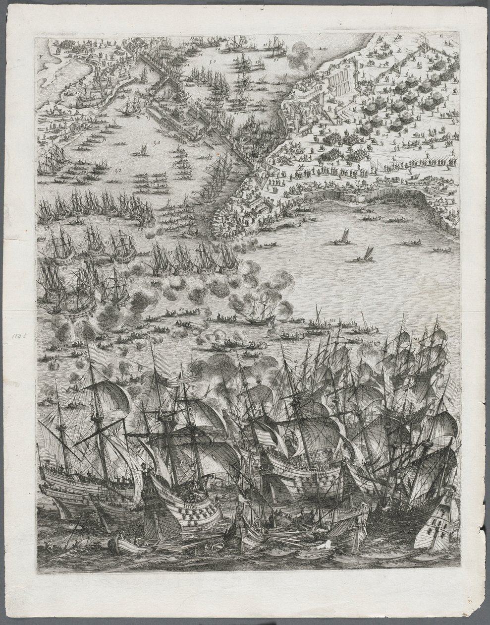 La Rochelle ostroma: 11. tábla, 1628-1630. alkotó: Jacques Callot